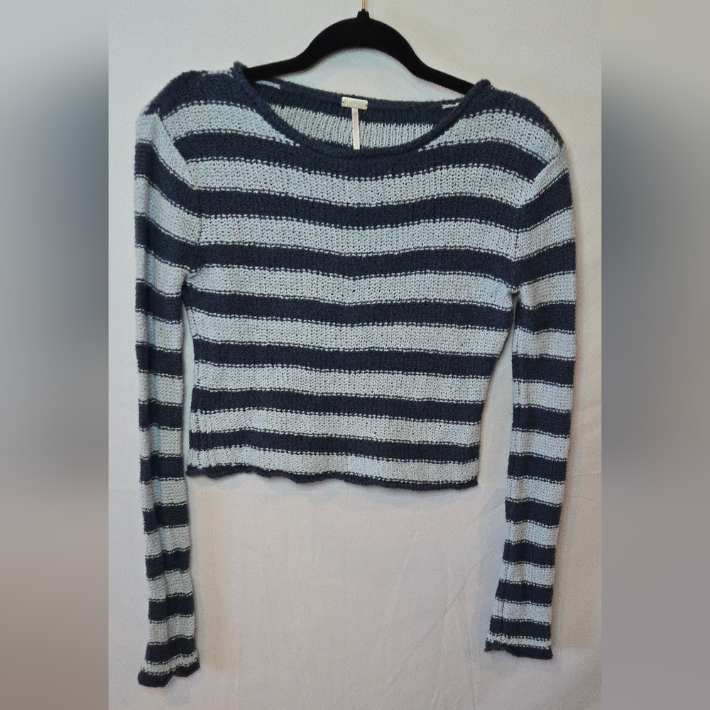 Free People FP Beach Striped Long Sleeve Lightweight Knit Sweater Women's XS